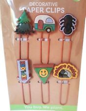 6 Decorative Paper Clips Camping Nature Theme Home & Office picture