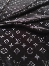 Luxury Black Velvet LV Fabric for Custom Furniture Sofa Car Upholstery Sewing picture