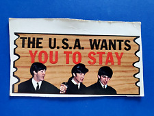 1964 Topps Beatles Plaks #51 The USA Wants You To Stay picture