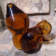 Vintage Brown Glass Squirrel - small chip on ear - Fun for Fall Autumn picture