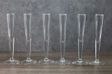 Clear tubular shaped stemmed liquor shot flute glasses set of 6 picture