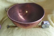 Heavy Antique Hammered Copper Mixing Bowl Rolled Edge 12 1/8” Dia All Original picture