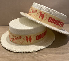 2 Goodtime Emporium Vintage The Old Stable Styrofoam Straw Hat Scranton Skimmer  picture