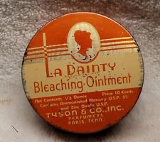 EMPTY LA DAINTY BLEACHING OINTMENT TIN TYSON & CO PERFUMERS PARIS TENNESSEE picture