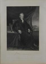 Antique Engraving Founding Father John Marshall Chief Justice Original 1857 picture