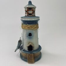 Porcelain Nautical Lighthouse  Blue White Hanging Fish and Net 6