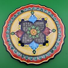 Vintage Mexican Talavera Pottery Hand Painted Serving Plate Signed Hernadez PUE picture