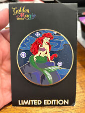 ACME Golden Magic Disney Pin - Ariel sitting on rocks picture