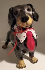 NEW-Blue Sky Clayworks Dachshund Dog Valentine Collar Red Necktie picture