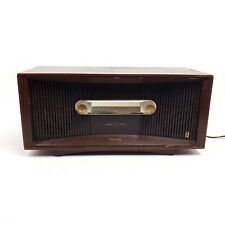 Philco Tube Radio Twin Speaker AM Vintage Phono Input Wood Cabinet Tested Works picture