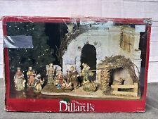 VTG Dillard's Holiday Trimmings 11 Nativity With Stable Collection Set picture