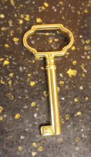 Universal Skeleton Door Lock Key In Polished Brass 3