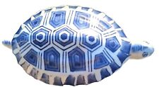 Vtg Blue & White Porcelain Tortoise Turtle Anthropomorphic Chinoiserie picture