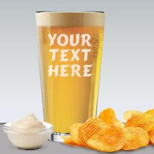 Custom Etched 16oz Pint Beer Glass - Your Text   picture