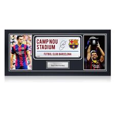 Xavi Hernandez Signed Barcelona Street Sign. Framed picture