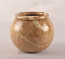 Hand Carved Soapstone Decorative Pot Natural Colour Polished Made in india picture