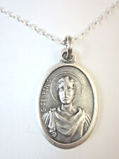 Ladies St Genesius of Rome Medal Pendant Necklace 20