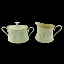 Lenox Special L162 Creamer & Sugar Bowl with Lid Made In USA Set Off White Gift picture