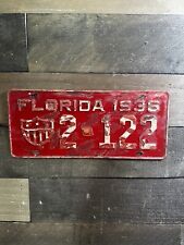 VINTAGE 1936 FLORIDA TAG ARMY LICENSE PLATE #2-122 picture