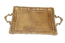 Rare Vintage Egyptian Inlaid Brass Copper Decorative Serving Tray. picture