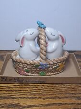 BLUE SKY BUNNY S&P SHAKERS IN A FLORAL BASKET picture