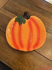 Ceramic Pumpkin Decorative Plate Candy Dish Fall Halloween Thanksgiving 7.5” picture