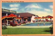 Las Vegas Nevada NV Biltmore Hotel Swimming Pool Tichnor Vintage Linen Postcard picture
