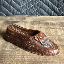 Vintage Faux Wood Moccasin Pipe Holder Native Americana Souvenir picture