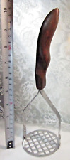 Vintage Cutco Stainless Steel POTATO MASHER No. 14 w/ Brown Swirl Handle U.S.A. picture