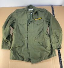 Small Short US Army M65 Field Jacket OG107 Early Vietnam 60s Vtg Jungle Chino Ne picture