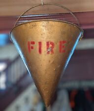Antique Uncommon Red on Gold Tin Fire Bucket Cone  picture
