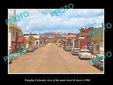 OLD LARGE HISTORIC PHOTO FAIRPLAY COLORADO, THE MAIN ST & STORES c1960 picture