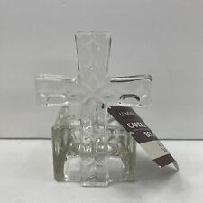 Luminessence Cross Votive Candle Holder Clear Glass NWT picture