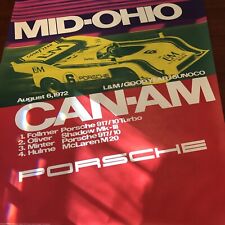 L@@K Vibrant ￼AWESOME  VINTAGE Porsche poster mid Ohio Can-Am 1972 original picture