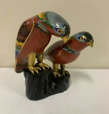 A Pair of Chinese Cloisonne Enamel Birds On A Stand picture