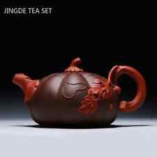 Yixing High Quality Purple Clay Teapot Creative Handmade Pumpkin Tea Kettle  picture