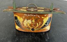 Vintage Swedish Bentwood Handcrafted Hand painted Tina Box Folk Art picture