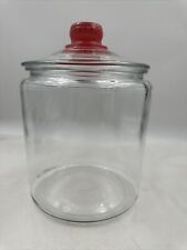 Vintage Tom’s Peanut Advertising Jar Clear Glass Red Knob picture