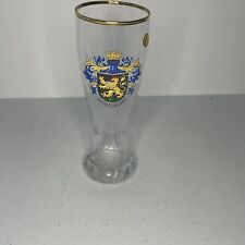 Vintage Heidelberg Crest German Glass Drinking Boot 0.5L Gold Colored Trim picture