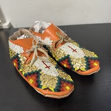 Vintage Shoshone Full Beaded  Moccasins Native picture