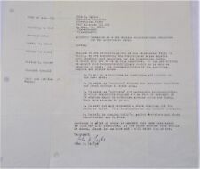 Original Signed Letter John H. Taylor 1971 Executive Committee Libertarian Party picture