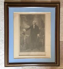 Antique 19th Century George Washington Engraving By O. Pelton picture