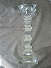 vintage crystal candle holder hexagonal prism.  picture