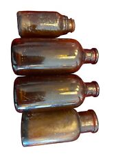 Lot of 4 Vintage Duraglas Brown Amber Bottles 1845 picture