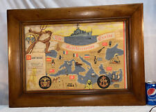 Vtg 40’s WW11 USA Navy USS SOLEY Battle Destroyer Ship Lighted Canvas Wood Frame picture