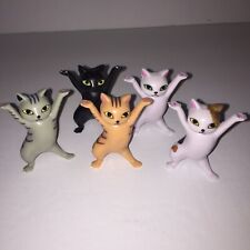 5 Miniature Dancing Kittens Cats Figurines Set 5 PACK Resin Pen Holder picture