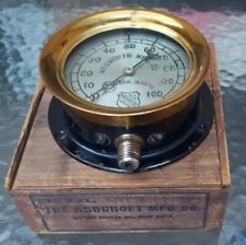 Ashcroft Steam Gauge 100 Psi 4 1/4” Face,Walworth Mfg.Co. Boston,Mass.+Container picture