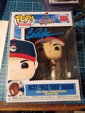 Funko Pop Ricky Wild Thing Vaughn 886 Signed Charlie Sheen with COA STB-37 picture