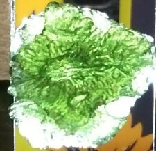 AAA+ Perfect Genuine MOLDAVITE Meteorite Impact Green Tektite 32.5 cts Chlum picture