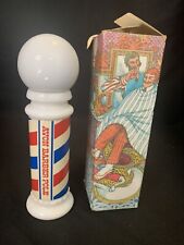 VERY RARE Avon for Men Milk Glass Barber Pole VTG Aftershave, Full W/ Box picture
